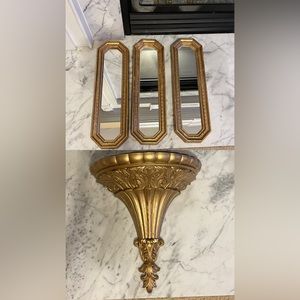 wall flower holder with 3 mirrors (a set)